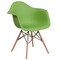 Merrick Lane Alda Series Polypropylene Accent Chair with Gently Curved Arms and Metal Braced Wooden Legs